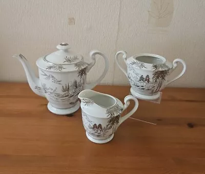 Vintage  Lucy  Japanese Teapot Creamer And Sugar Pot Set  • £10