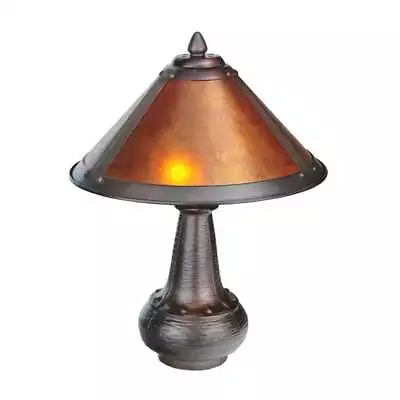 Meyda Lighting 14'H Van Erp Amber Mica Accent Lamp Amber - 22619 • $228.60