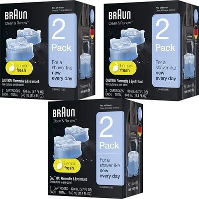 Braun CCR2 6 Pack Clean & Renew Shaver Refill Cartridges Series 3/5/6/7/8/9 CCR6 • $59.95