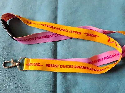 $5.64 • Buy DHL Yellow & Pink Cancer Research Lanyard