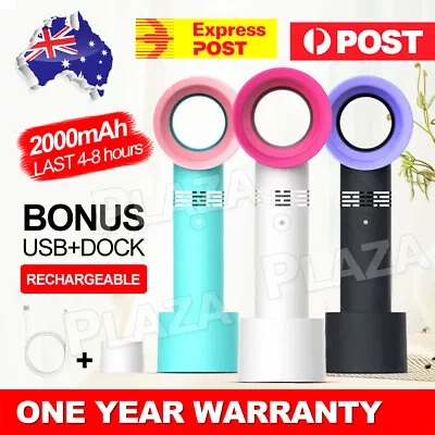 $12.95 • Buy Portable Bladeless Hand Held Cooler Fan USB No Leaf Handy Summer Fan AU STOCK