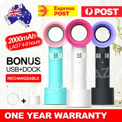 Portable Bladeless Hand Held Cooler Fan USB No Leaf Handy Summer Fan AU STOCK • $10.45