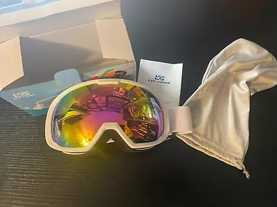 EXP Vision Ski/Snowboard Anti-Fog Uni-Sex Goggles Pink/White • $36.99