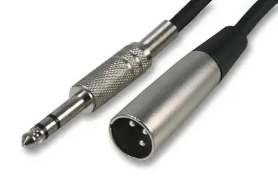 6.35mm Stereo 1/4  Jack To Male XLR Cable Mixer Speaker Amp Guitar 1m 3m 5m 10m • £6.99