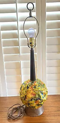 Vintage MCM Candy Ribbon Table Lamp Lucite Acrylic Spaghetti Light With  Globe • $175