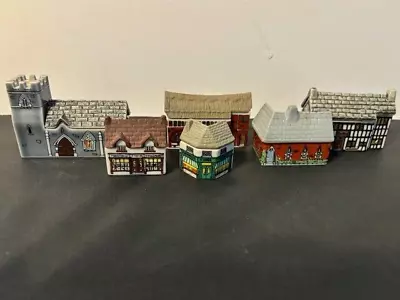 Wade Porcelain Miniature Village Houses Lot Of 6 • $39