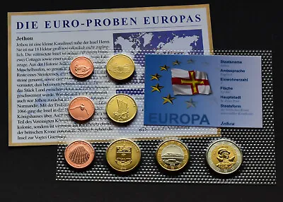 Jethou Guernsey 2009 Set Euro 8 Coins Pence & Pounds Specimen Pattern Prototype • £47.24