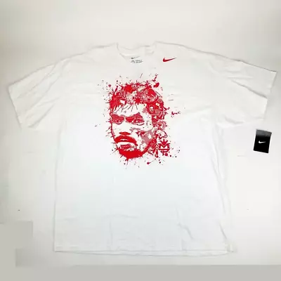 NWT 2XL XXL Nike Manny Pacquiao T Shirt Abstract Pac-Man Portrait White 415236 • $149.99