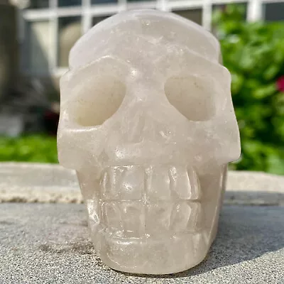 451G Natural Tea Crystal Quartz Hand Carved Skull Crystal Reiki Healing • $0.99