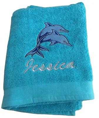 £18.50 • Buy Personalised Embroidered Dolphin Bath Beach Holiday Towel