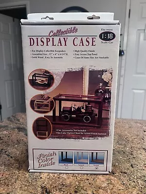 1/18 Scale Model Car Display Case 1:18 VINTAGE STACKABLE HARD TO FIND WOOD GLASS • $59.95