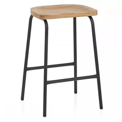 Finn Wooden Kitchen Breakfast Bar Stool Fixed Height Rustic Lab • £99.99