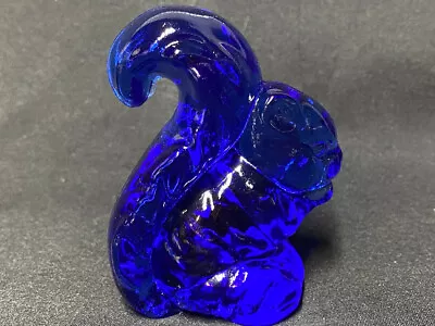 Blue Vaseline Glass Squirrel Sammy Forest Animal Uranium Magnesium / Paperweight • $16.50