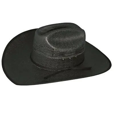 46LS Lonestar Menard Black Straw Cowboy Hat • $49.95