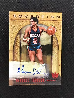 2018-19 Court Kings Marques Johnson Auto Sovereign Red #SO-MJN Bucks HOF /99 (G) • $9