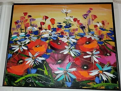 Maya Green Painting (Exotic Garden ) Giclee On Canvas Embellished #16/200    • $1295