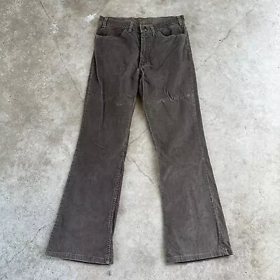 Vintage Levis Pants Sz 33x34 (Actual 34x31) Brown Corduroy 646 Bell Bottoms 70s • $75