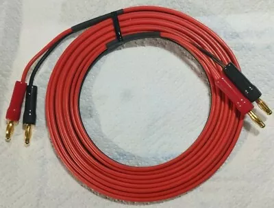 Speaker Cable 10A Rated-4mm Plugs Red/Black Gold Plated Banana 3M New Price Each • £12.99