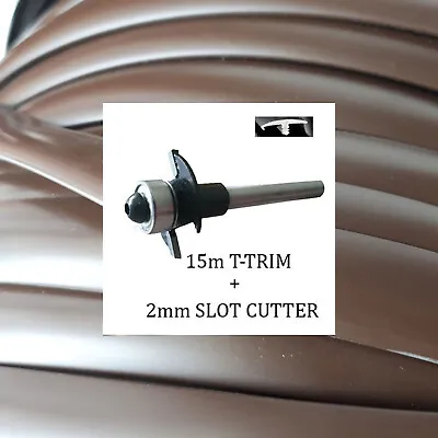 £32 • Buy 15m Campervan Brown T Trim + 2mm Slot Cutter For 15mm Furniture Boards 