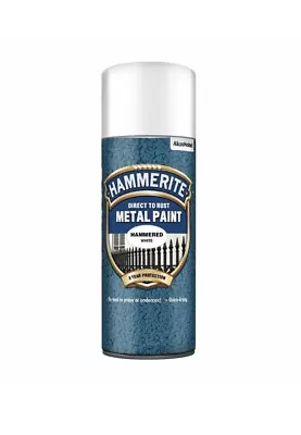 Hammerite Direct To Rust Hammered White Aerosol 400ml Quick Drying Spray Paint • £12.99