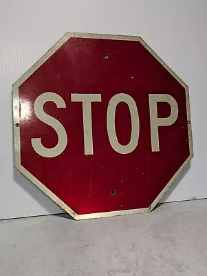 Decommissioned Metal Stop Sign Red White Sepia Vintage 24in X 24in • $99.99