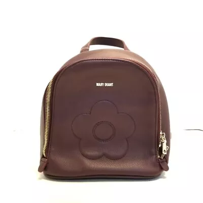 Auth MARY QUANT - Bordeaux Leather Backpack • $102