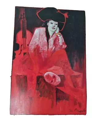 Painting Oil On Canvas Art Deco Signed Character Musician .painting • $101.03