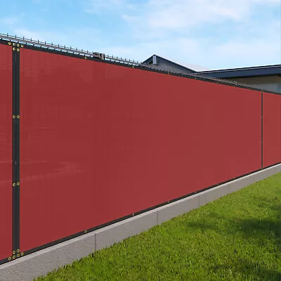 7ft Red Fence Privacy Screen Commercial 95% Blockage Mesh Fabric W/Gromment • $282.19