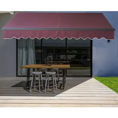 ALEKO Motorized Retractable Home Patio Canopy Awning 13'x10' Burgundy • $351.75