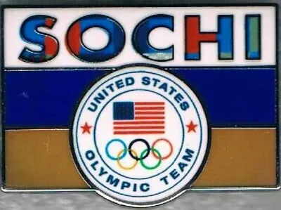 2014 Sochi Russian Flag USOC Logo USA Olympic Team NOC Pin • $7.95