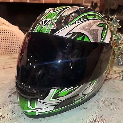 Vega  Altura Helmet Green Black & Silver Size Medium Dot Approved • $44.99