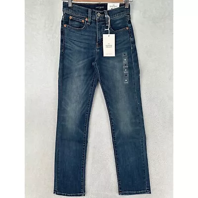 Lucky Brand Jeans Womens 0 / 25R B Blue Zoe High Rise Straight Stretch Pant $119 • £23.74