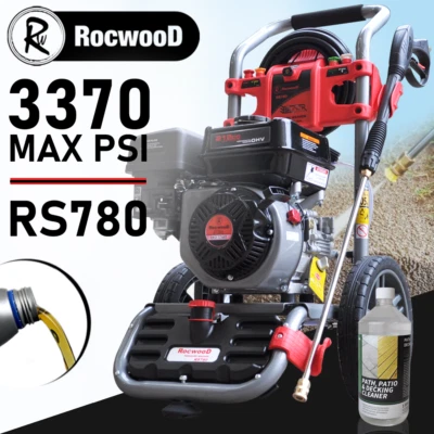 £269.99 • Buy Petrol Pressure Washer RocwooD 3370PSI 212cc Jet High Power Free Oil & Cleaner