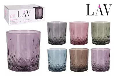 Drinking Glasses Coloured Cocktail Whisky Tumblers Odin LAV - Box Of 6- Gift Box • £14.95