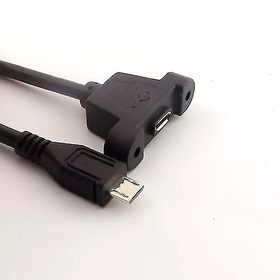1FT Micro USB 5 Pin Male To Female Panel Mount Extension Adapter Cable W/ Screws • $2.10