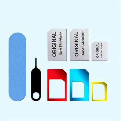 Universal SIM Card Adapter 5-in-1 Nano & Micro SIM Card Adapter Kit Converter • $2.99