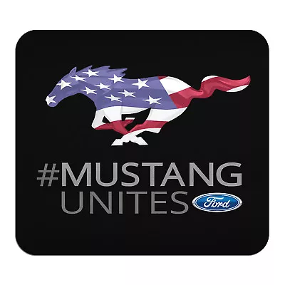 Ford Mustang Unites USA American Flag Graphic PC Mouse Pad - Custom Designed • $18.99