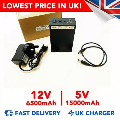 12v 6500mAh 9v 5v Rechargeable Li-ion Battery Portable DC Power Pack - UK • £39.99