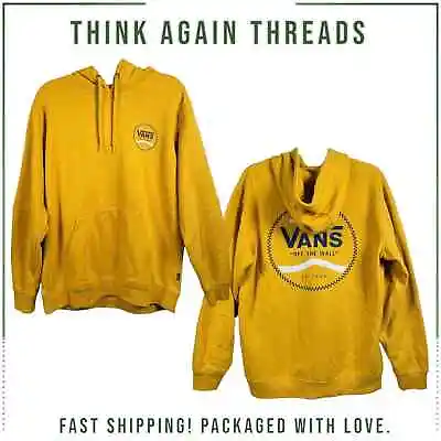 Vans  Off The Wall  Graphic Mens Pullover Hoodie Sweatshirt Yellow Size Medium • $24.99