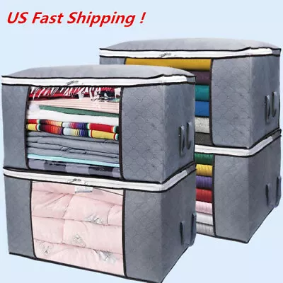 $7.04 • Buy US Large Anti Dust Clothes Storage Bag Quilt Blanket Storage Sort Home Organizer