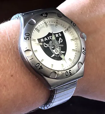 Raiders Game Time Quartz F3010161gt Mens Watch Silver Tone Sr626sw Runs • $29.99