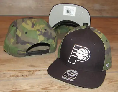 Indiana Pacers '47 Brand Captain Camo Snapback Hat Cap Size Men's • $17.84