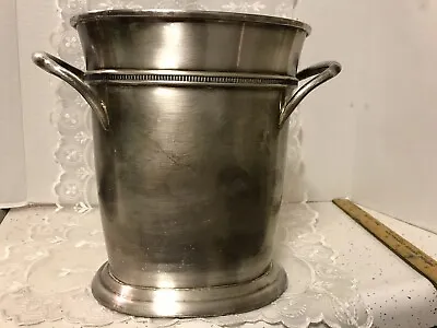 Pottery Barn Silverplate Wine  Cooler  Chiller Bucket 8.5 Inches High (Divided) • $44.98