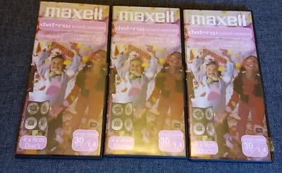 11x Maxell DVD+RW 12 8CM Single Sided Discs 30 Mins 1.4gb For Video Camera • £17