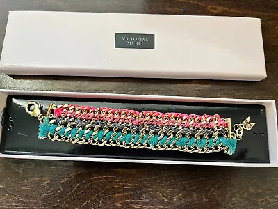 Victoria's Secret Limited Edition Braided Fabric Chain Bracelet W/Box Wings 7  • $14.99