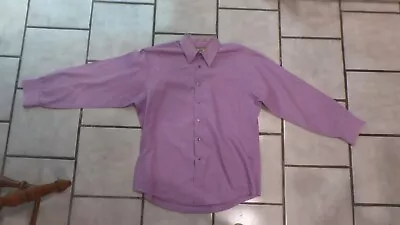 Van Heusen Fitted Lavender Long Sleeve  Button Up Shirt Size 17  1/2 - 34/35 XL • $10