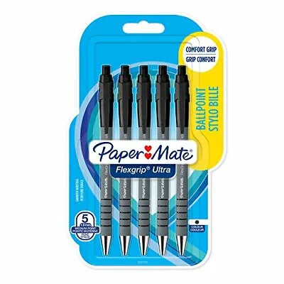 Paper Mate 1.0 Mm Flexgrip Ultra Retractable Ballpoint Pen Medium Point Black • £6.94