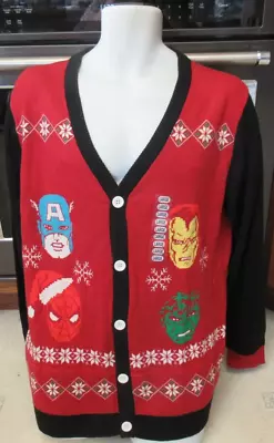 $45 • Buy Marvel Super Heroes Hulk Spiderman Christmas Ugly Sweater Men's L New NWT