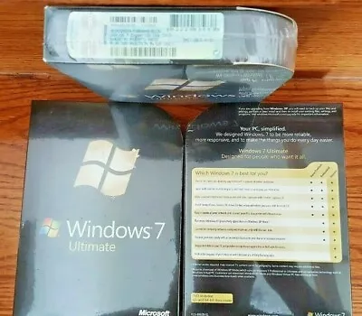 Microsoft Windows 7 UltimateSKU GLC-00182Full Retail Sealed Box32&64-bit Disk • $450