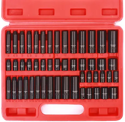 CASOMAN 1/4 Inch Drive Master Impact Socket Set 50-Piece SAE/Metric 5/32 Inch • $40.08